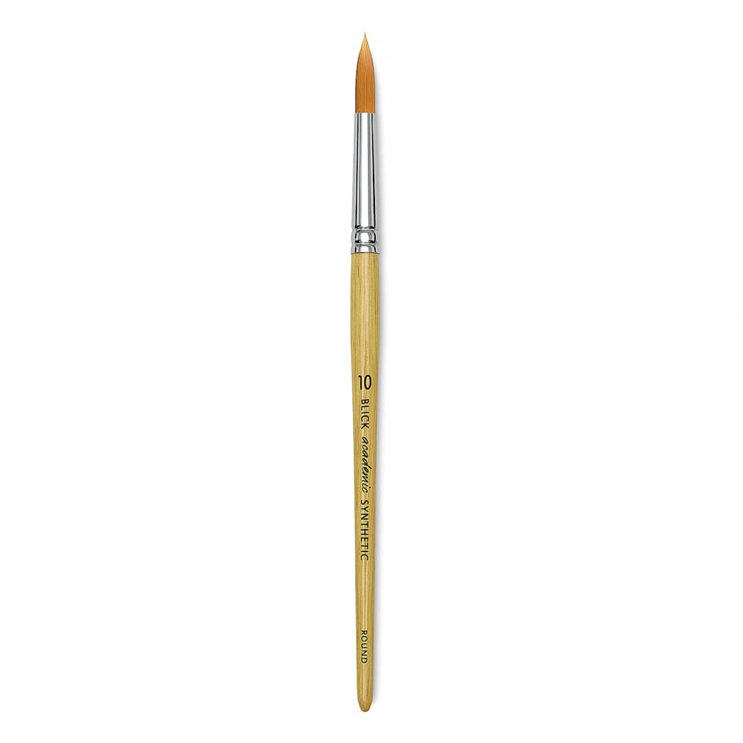 Open in modal - Blick Academic Synthetic Golden Taklon Brush - Round, Size 10