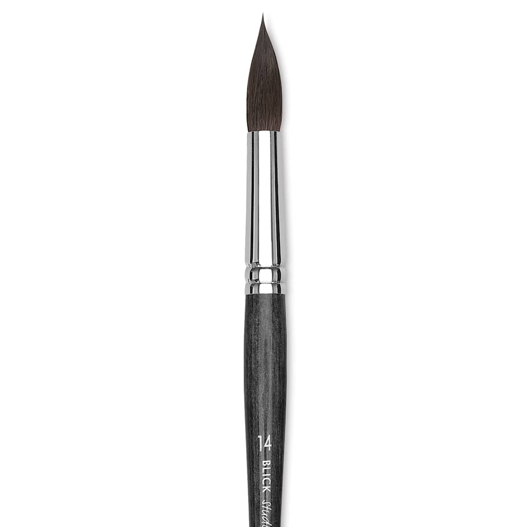 Open in modal - Blick Studio Natural Squirrel Brush - Round, Black Handle, Size 14
