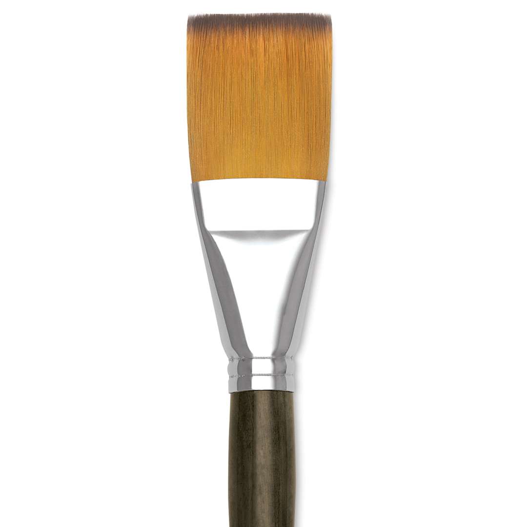 Open in modal - Blick Studio Short Handle Synthetic Brush - Flat Wash, Short Handle, 1-1/2", close up