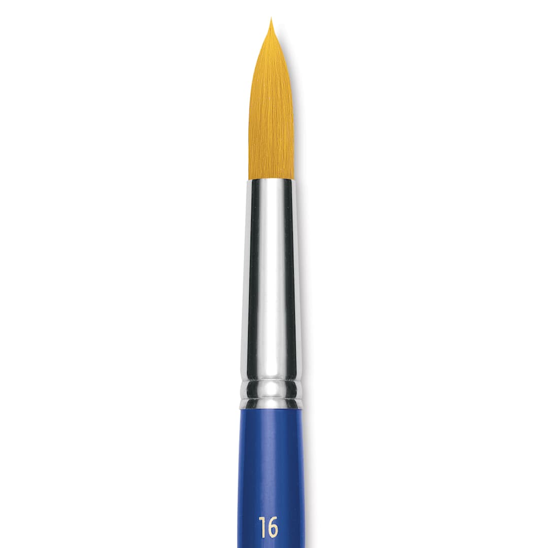 Open in modal - Blick Scholastic Short Handle Golden Taklon Brush - Round, Size 16