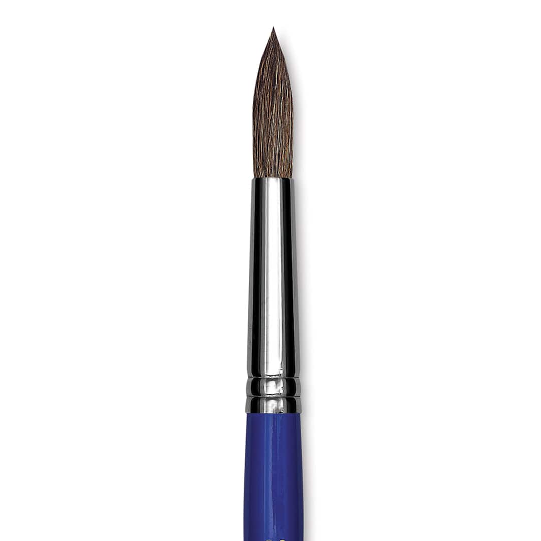 Open in modal - Blick Scholastic Short Handle Red Sable Brush - Round, Size 12