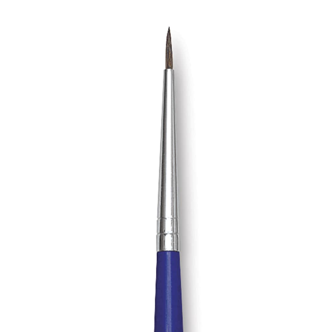 Open in modal - Blick Scholastic Short Handle Red Sable Brush - Round, Size 3/0 close up