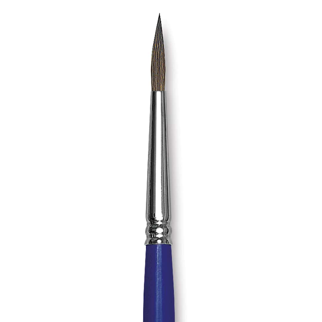 Open in modal - Blick Scholastic Camel Hair Brush - Round, Short Handle, Size 4 close up