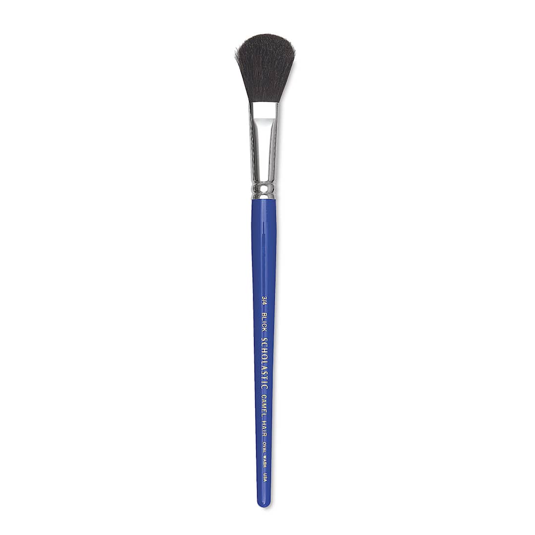 Open in modal - Blick Scholastic Camel Hair Brush - Oval Wash, Short Handle, Size 3/4"