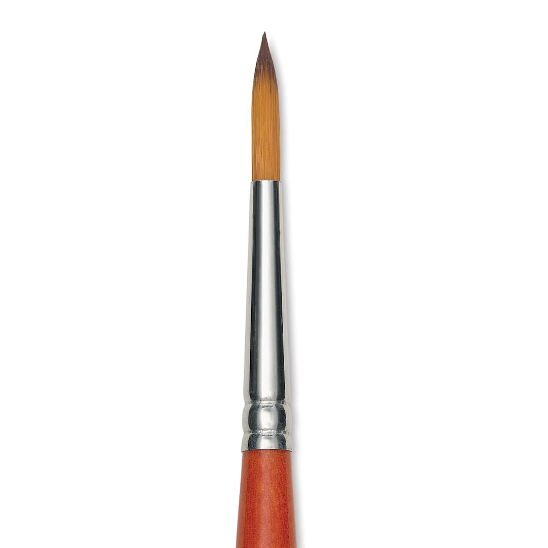 Open in modal - Raphael Golden Kaerell Brush - Pointed Round, Short Handle, Size 4, close-up