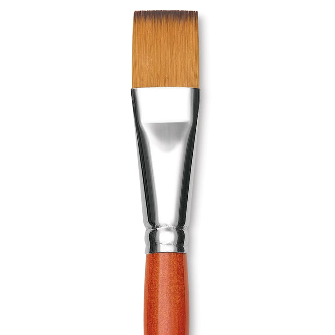 Open in modal - Raphael Golden Kaerell Brush - Flat, Short Handle, Size 18, close-up
