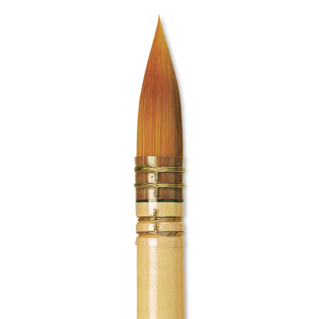 Open in modal - Da Vinci Artist Brush Set - Closeup of Size 6 Quill brush shown