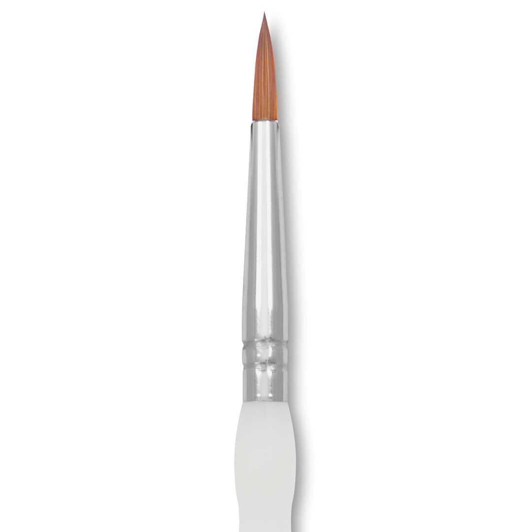 Open in modal - Royal & Langnickel Soft Grip Synthetic Sable Brushes - Round, Short Handle, Size 3, close-up