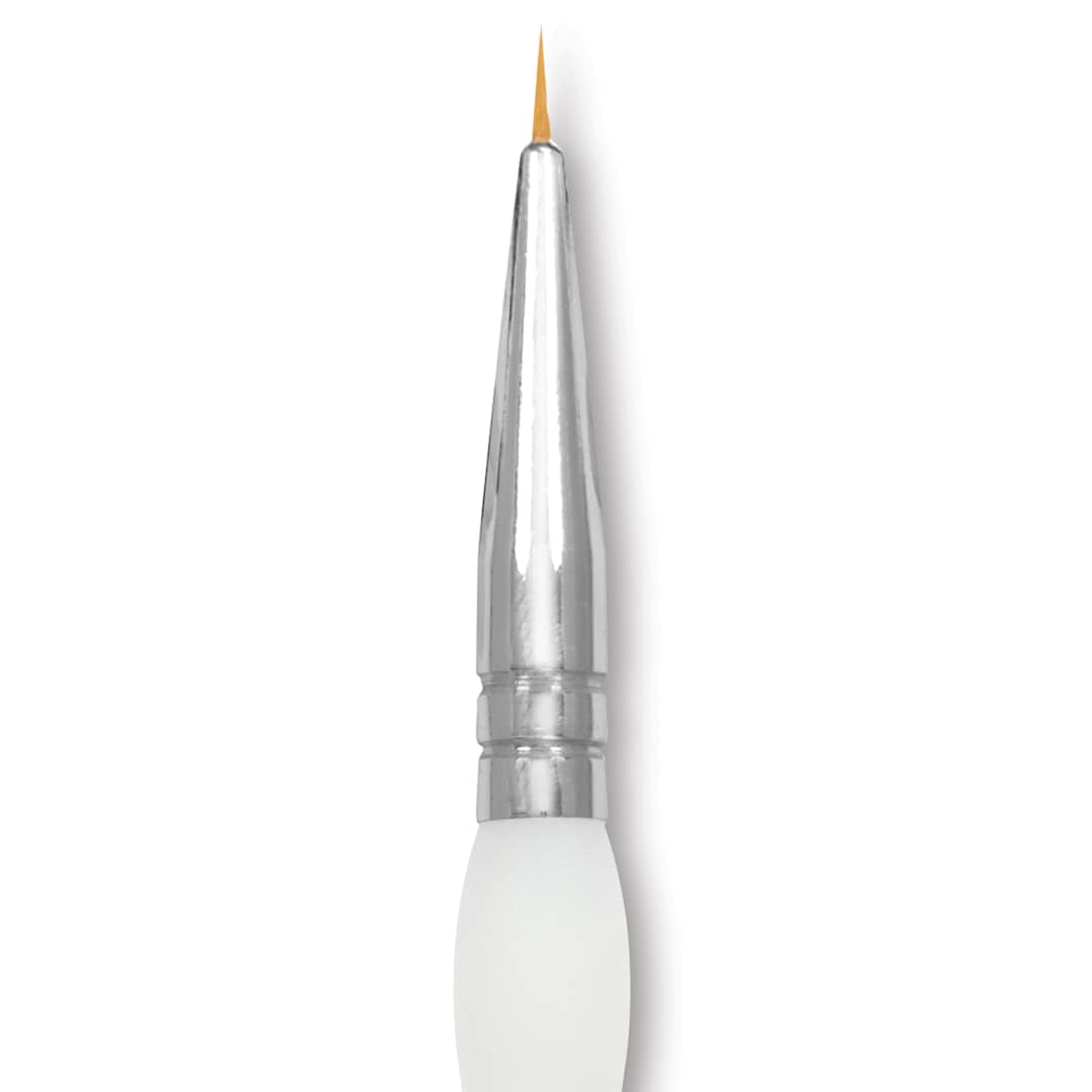 Open in modal - Royal & Langnickel Soft Grip Golden Taklon Brush - Round, Short Handle, Size 10/0, close-up