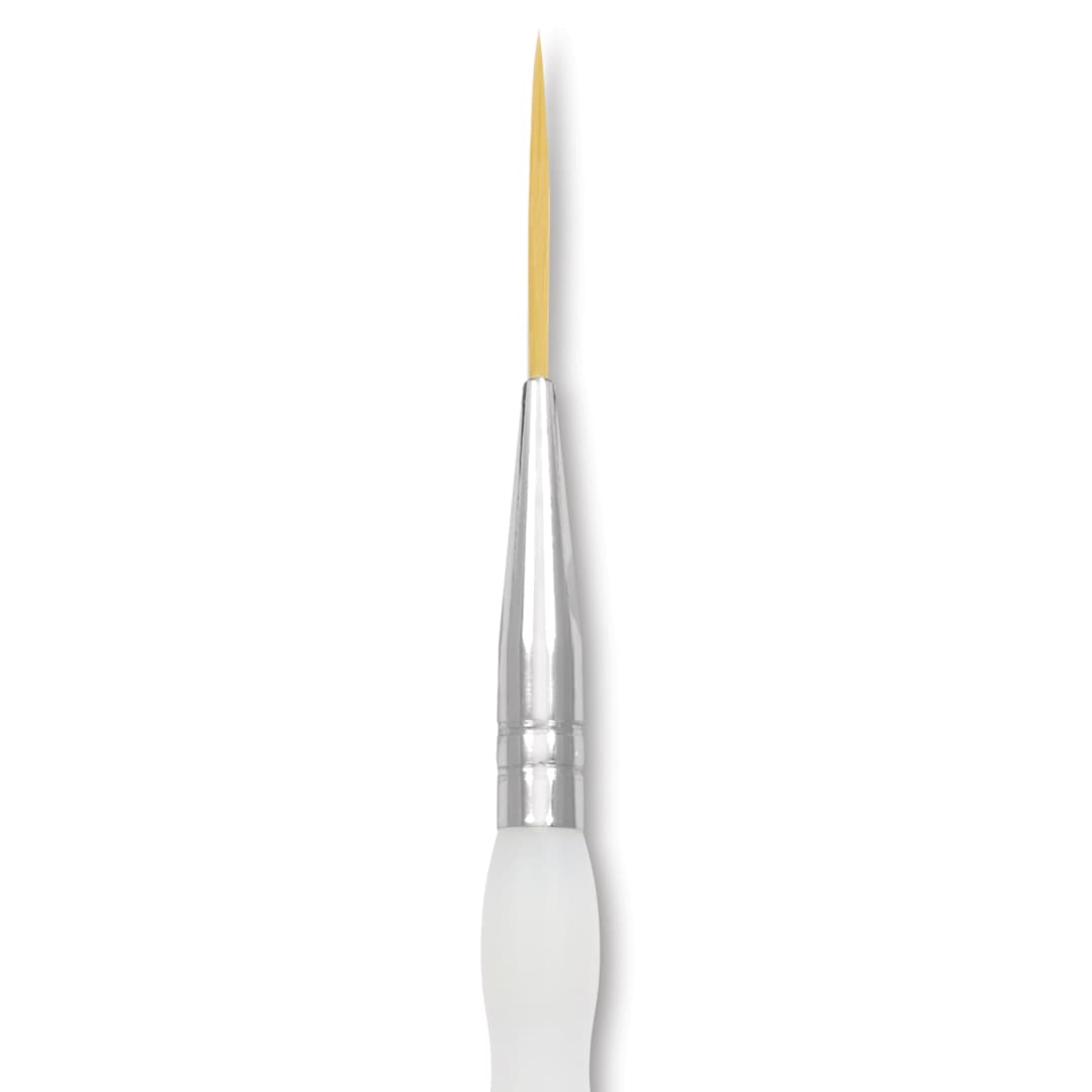 Open in modal - Royal & Langnickel Soft Grip Golden Taklon Brush - Script Liner, Short Handle, Size 2, close-up