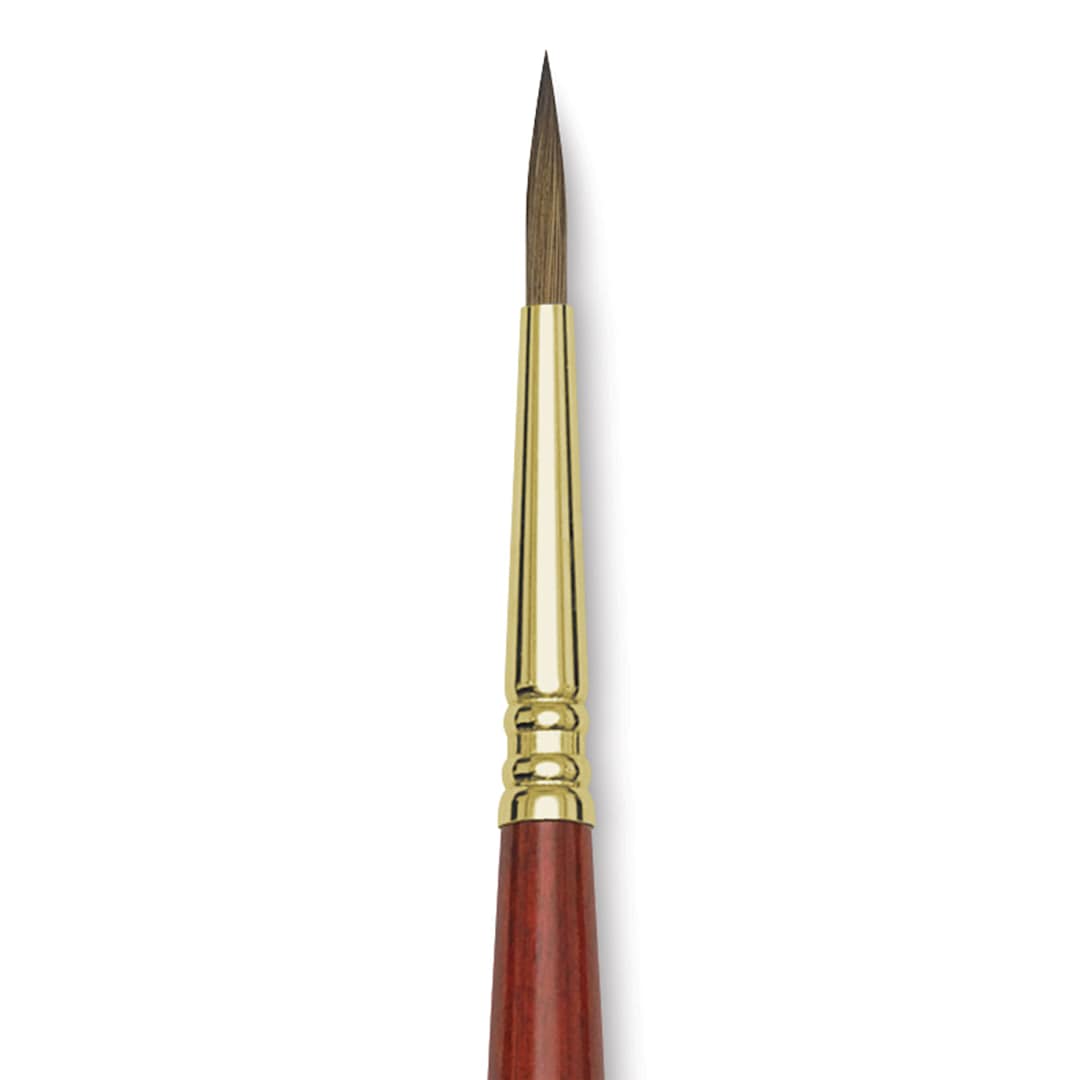 Open in modal - Blick Master Kolinsky Sable Brush - Round, Long Handle, Size 4 close up