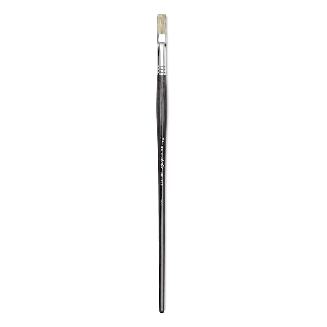 Open in modal - Blick Studio Bristle Brush - Flat, Long Handle, Size 12