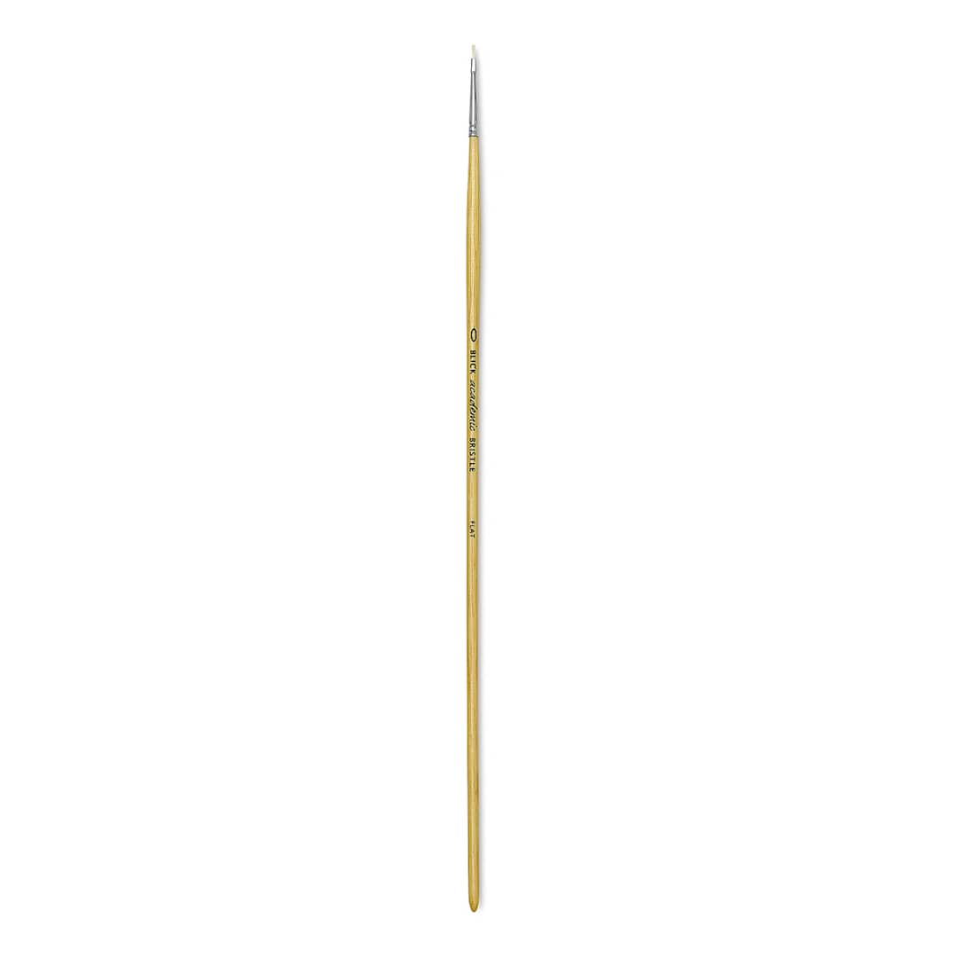 Open in modal - Blick Academic Bristle Brush - Flat, Long Handle, Size 0