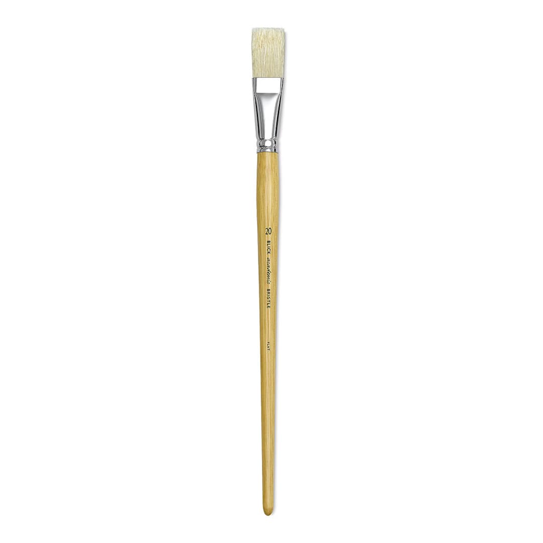 Open in modal - Blick Academic Bristle Brush - Flat, Long Handle, Size 20
