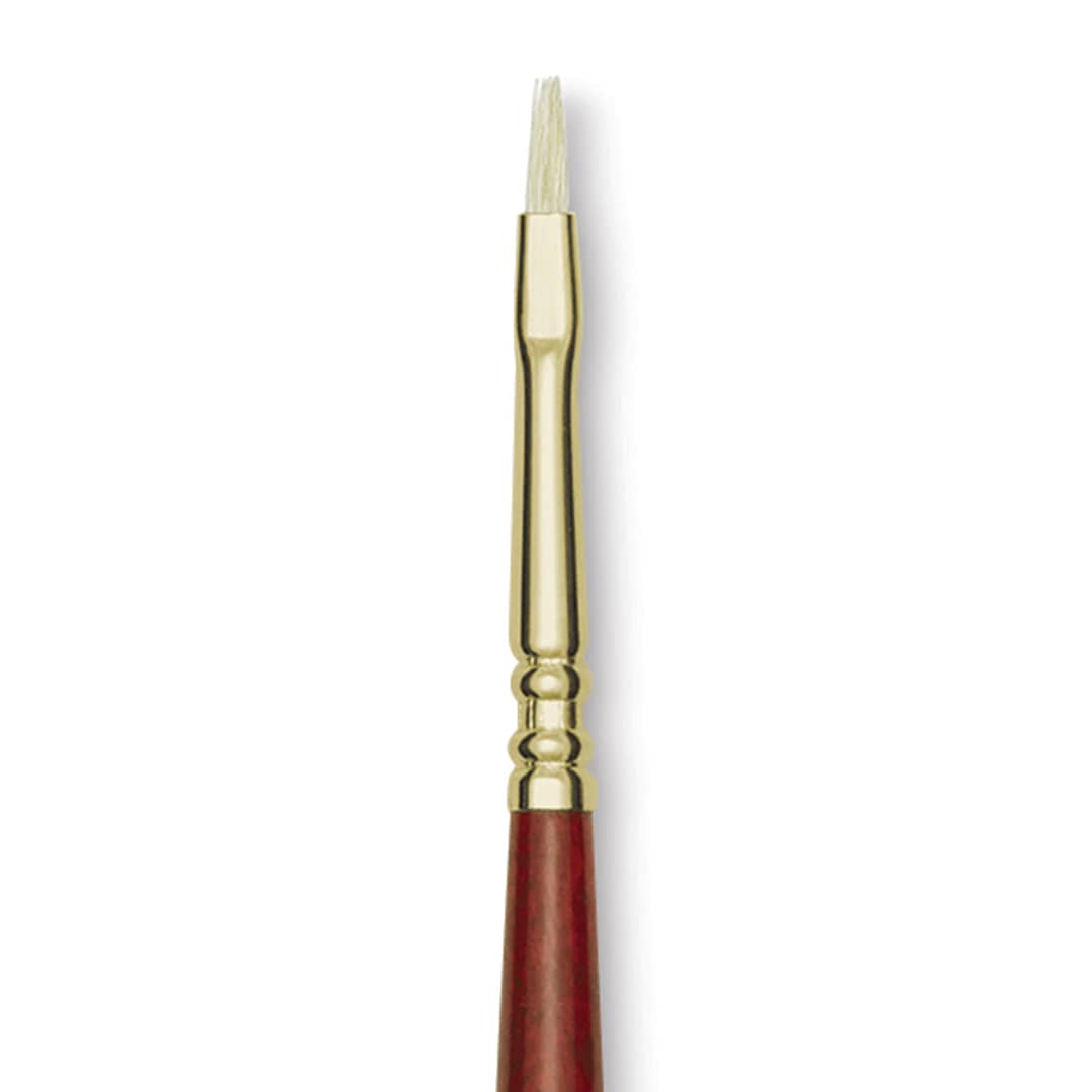 Open in modal - Blick Master Bristle Brush - Bright, Long Handle, Size 1 close up