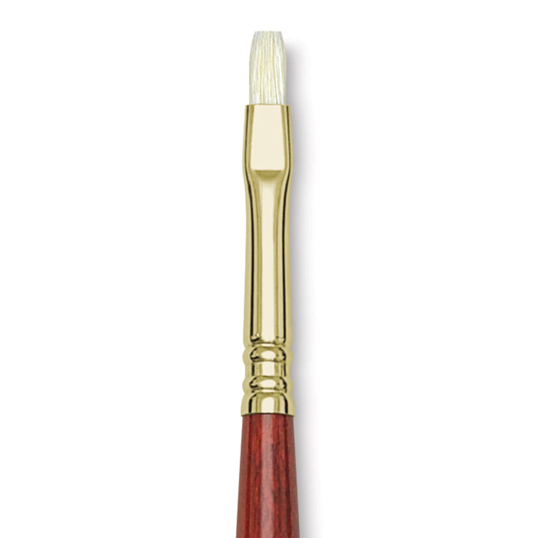 Open in modal - Blick Master Bristle Brush - Bright, Long Handle, Size 4 close up
