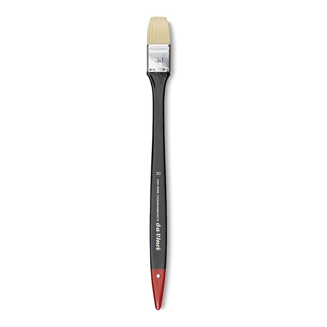 Open in modal - Da Vinci Maestro 2 Hog Bristle Spalter Brush - Flat, Long Handle, Size 30