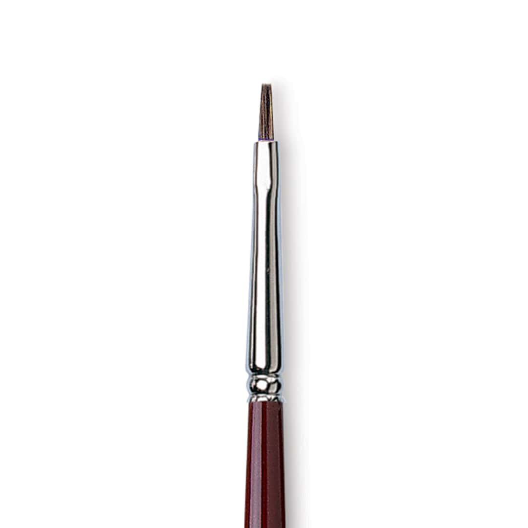 Open in modal - Da Vinci Black Sable Brush - Bright, Long Handle, Size 0 close up