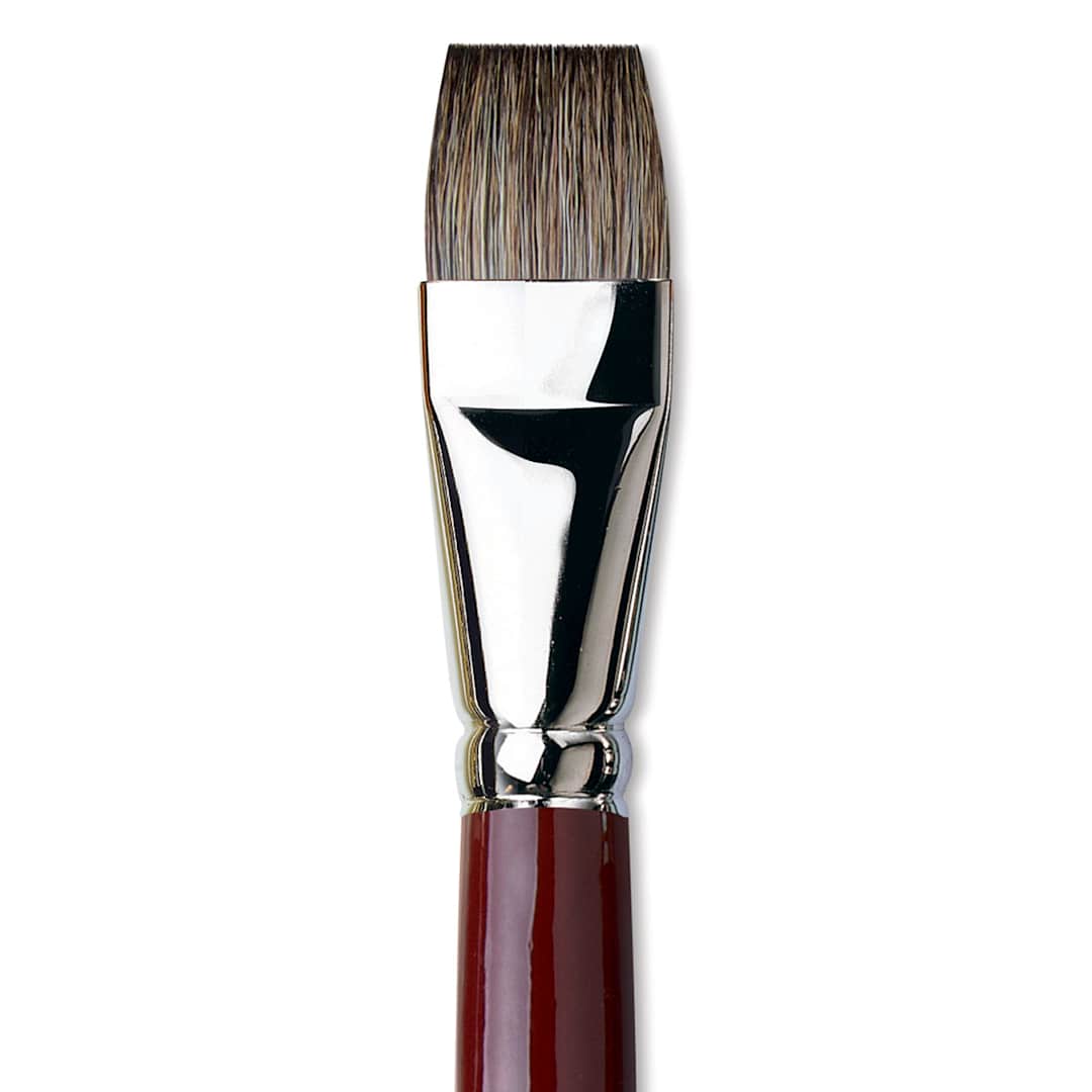 Open in modal - Da Vinci Black Sable Brush - Bright, Long Handle, Size 24 close up