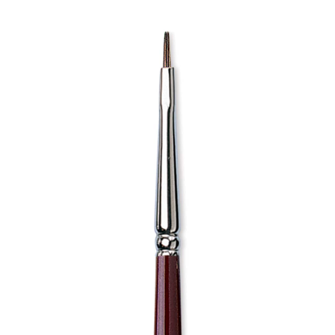 Open in modal - Da Vinci Black Sable Brush - Bright, Long Handle, Size 3/0 close up