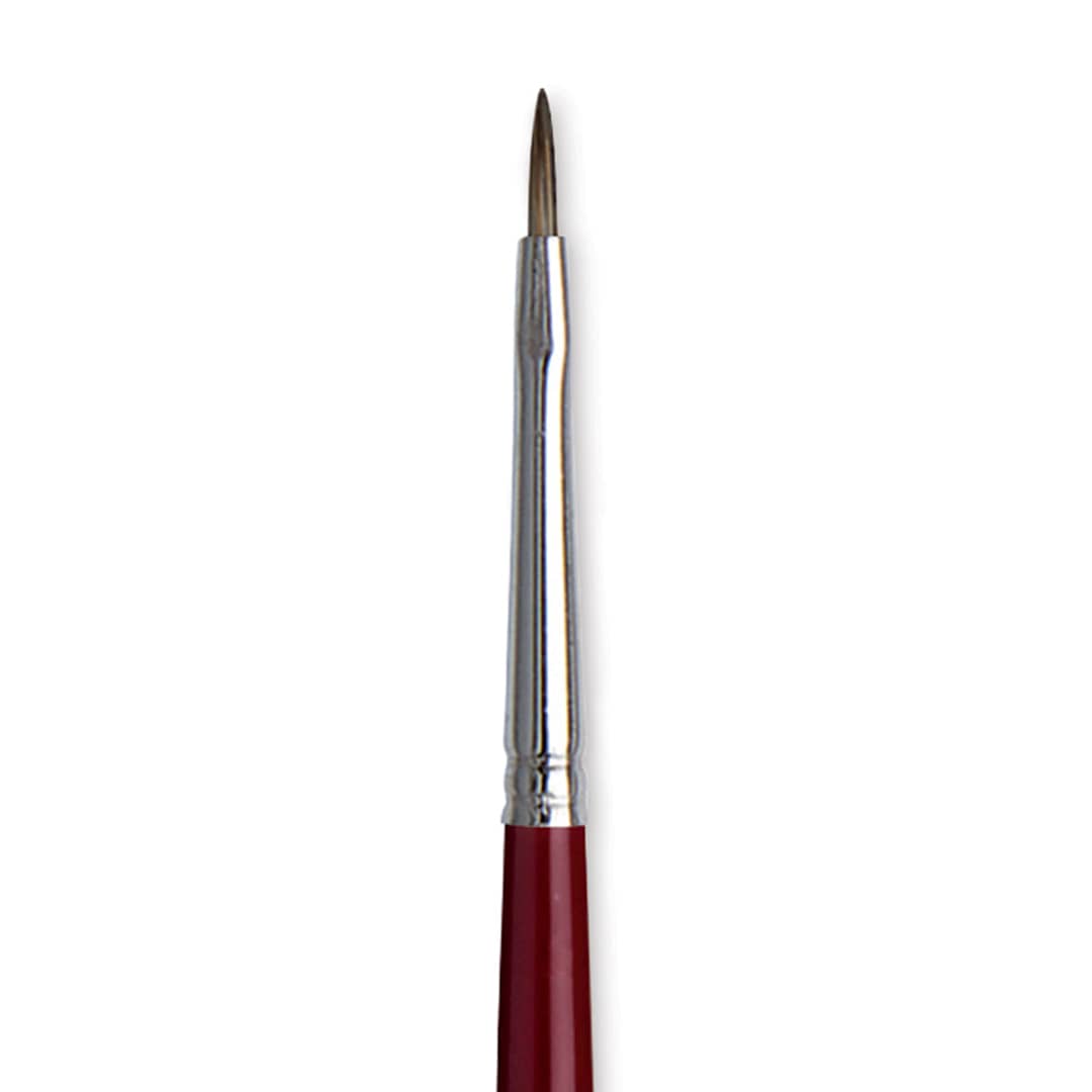 Open in modal - Da Vinci Black Sable Brush - Regular Filbert, Long Handle, Size 0 close up