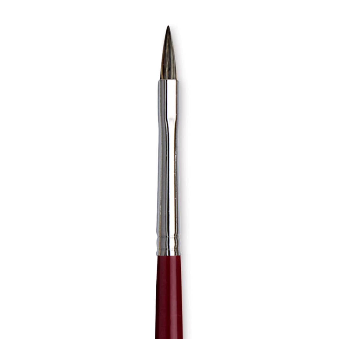Open in modal - Da Vinci Black Sable Brush - Regular Filbert, Long Handle, Size 2 close up