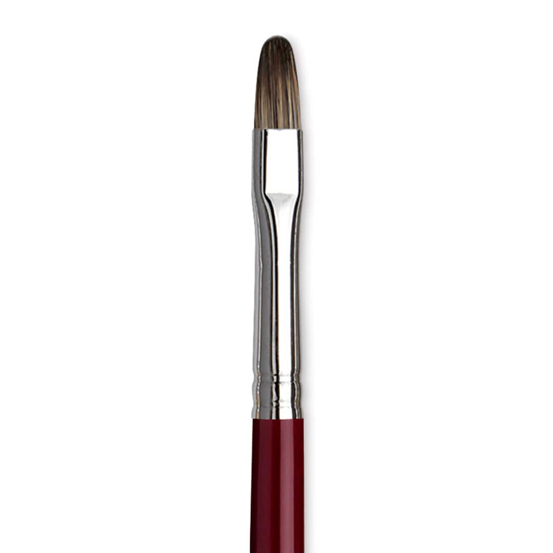 Open in modal - Da Vinci Black Sable Brush - Regular Filbert, Long Handle, Size 6 close up