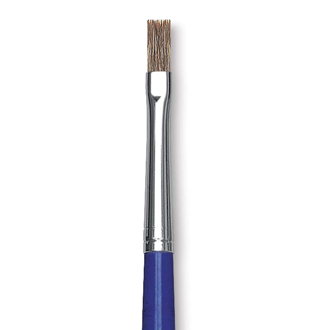 Open in modal - Blick Scholastic Ox Hair Brush - Bright, Long Handle, Size 6 close up