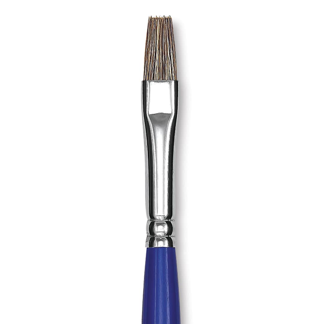 Open in modal - Blick Scholastic Ox Hair Brush - Bright, Long Handle, Size 10 close up