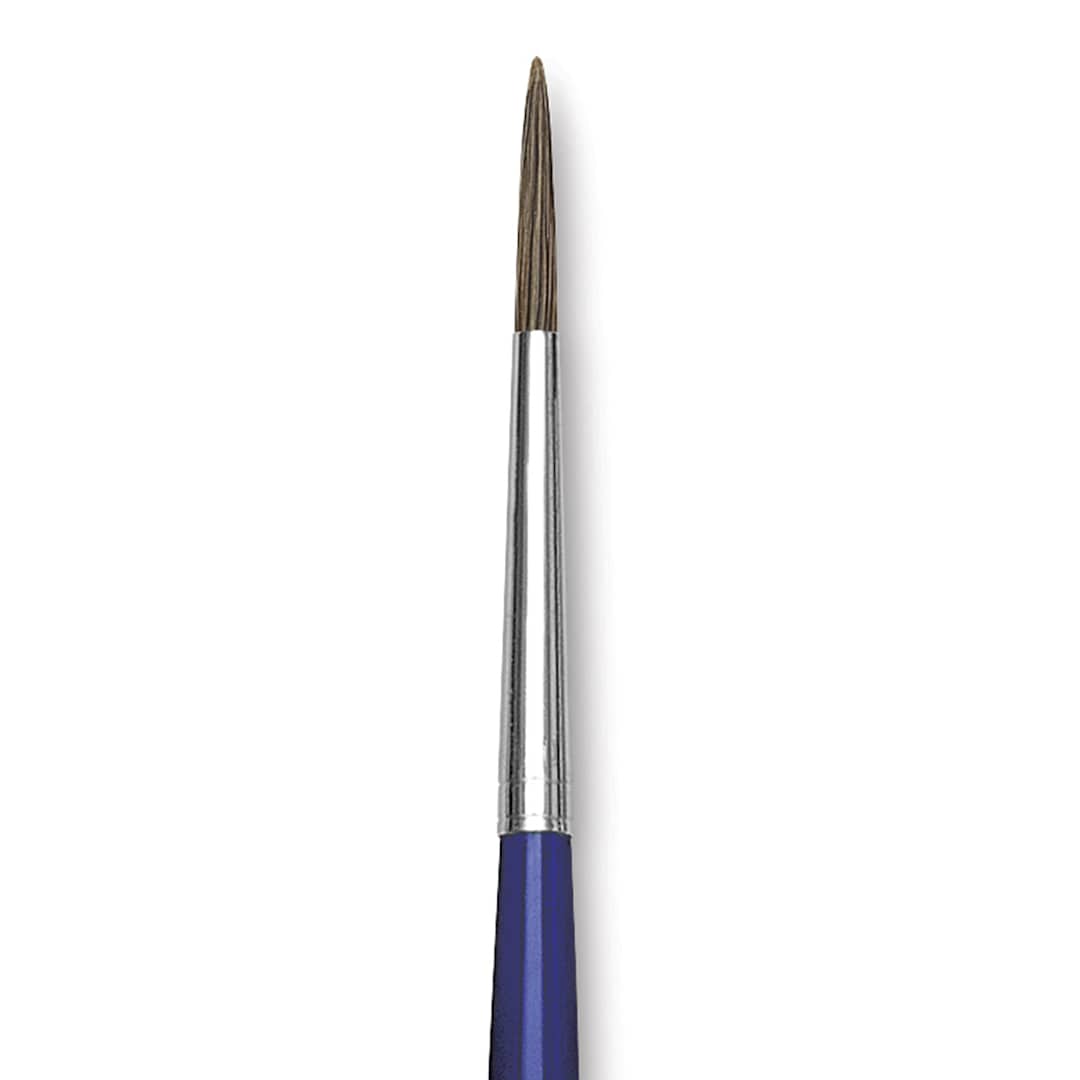 Open in modal - Blick Scholastic Ox Hair Brush - Round, Long Handle, Size 4 close up
