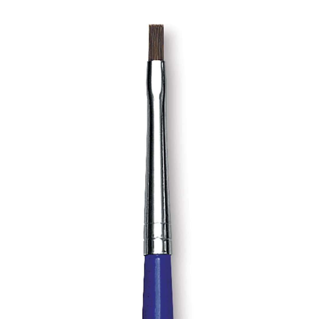 Open in modal - Blick Scholastic Red Sable Brush - Bright, Long Handle, Size 2 close up