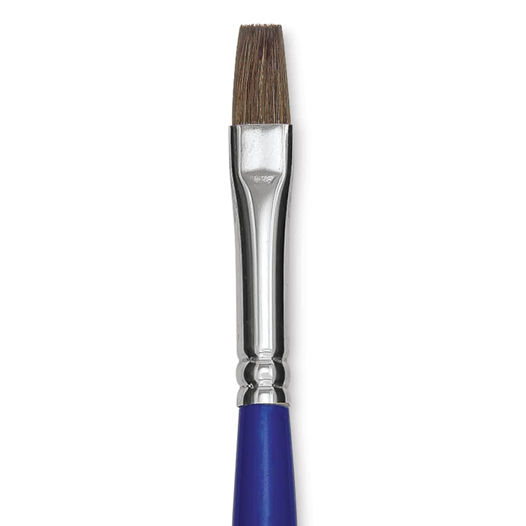 Open in modal - Blick Scholastic Red Sable Brush - Bright, Long Handle, Size 10 close up