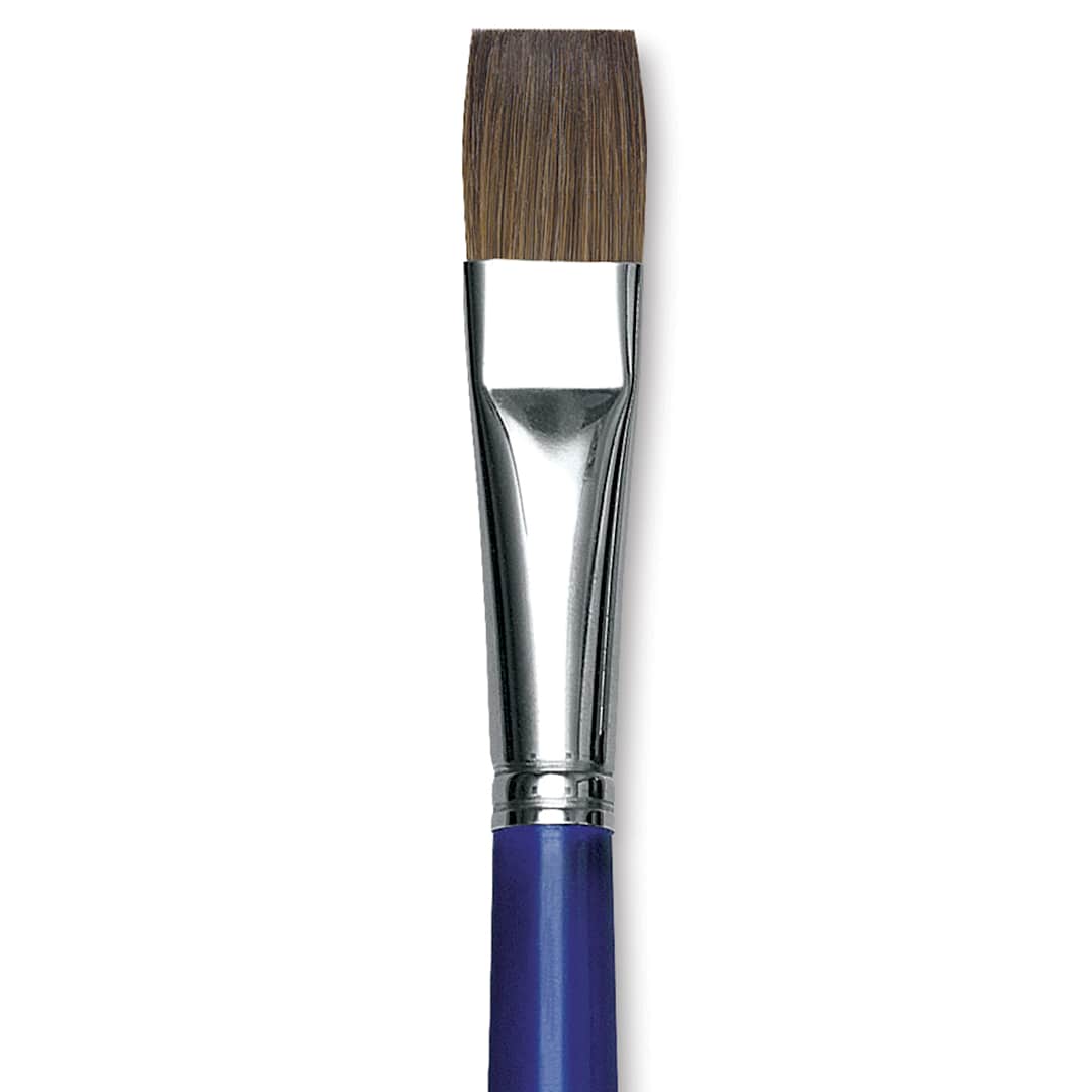 Open in modal - Blick Scholastic Red Sable Brush - Bright, Long Handle, Size 16 close up