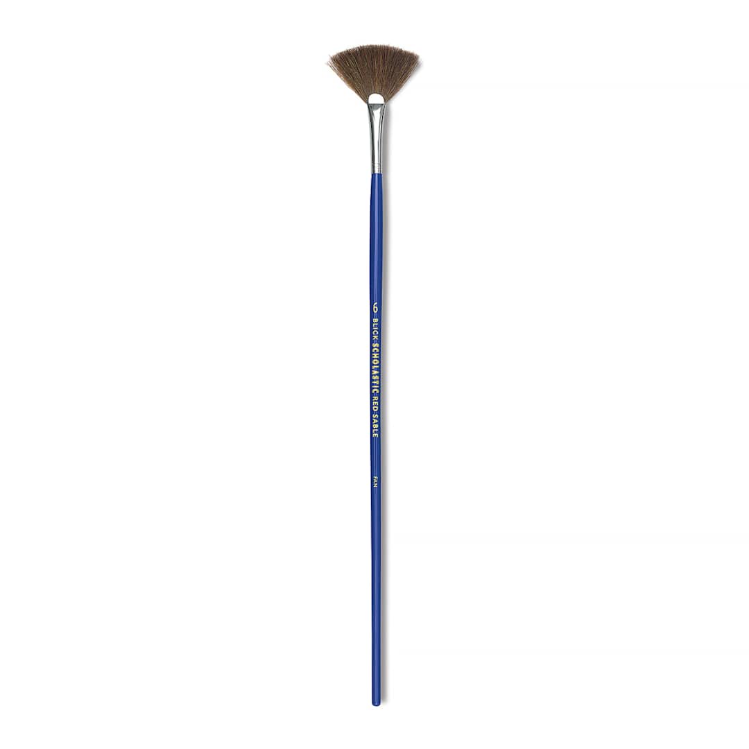Open in modal - Blick Scholastic Red Sable Brush - Fan, Long Handle, Size 6