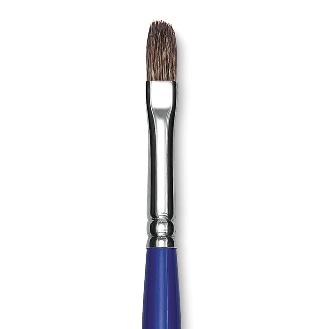 Open in modal - Blick Scholastic Red Sable Brush - Filbert, Long Handle, Size 8 close up