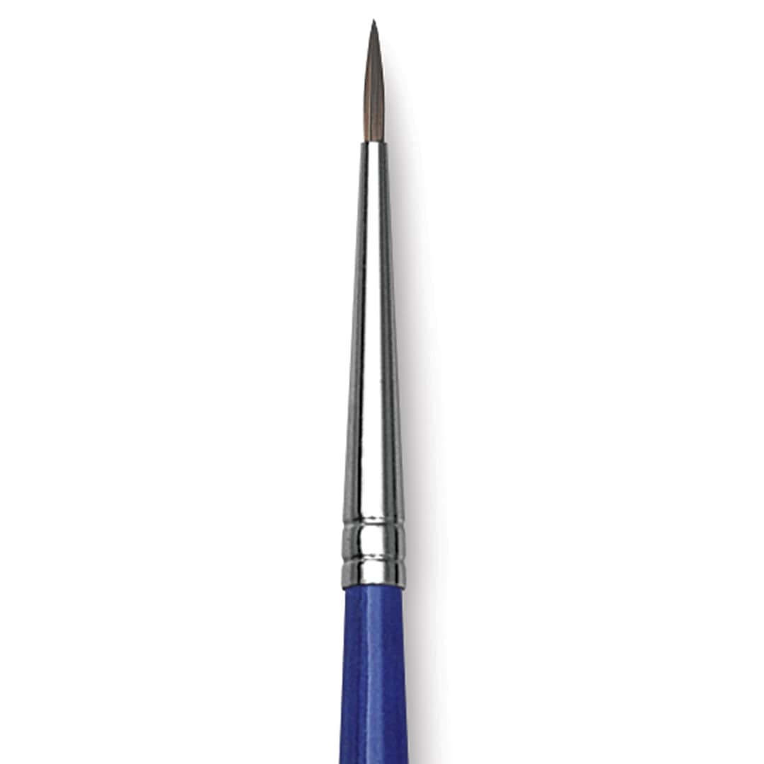 Open in modal - Blick Scholastic Red Sable Brush - Round, Long Handle, Size 0 close up