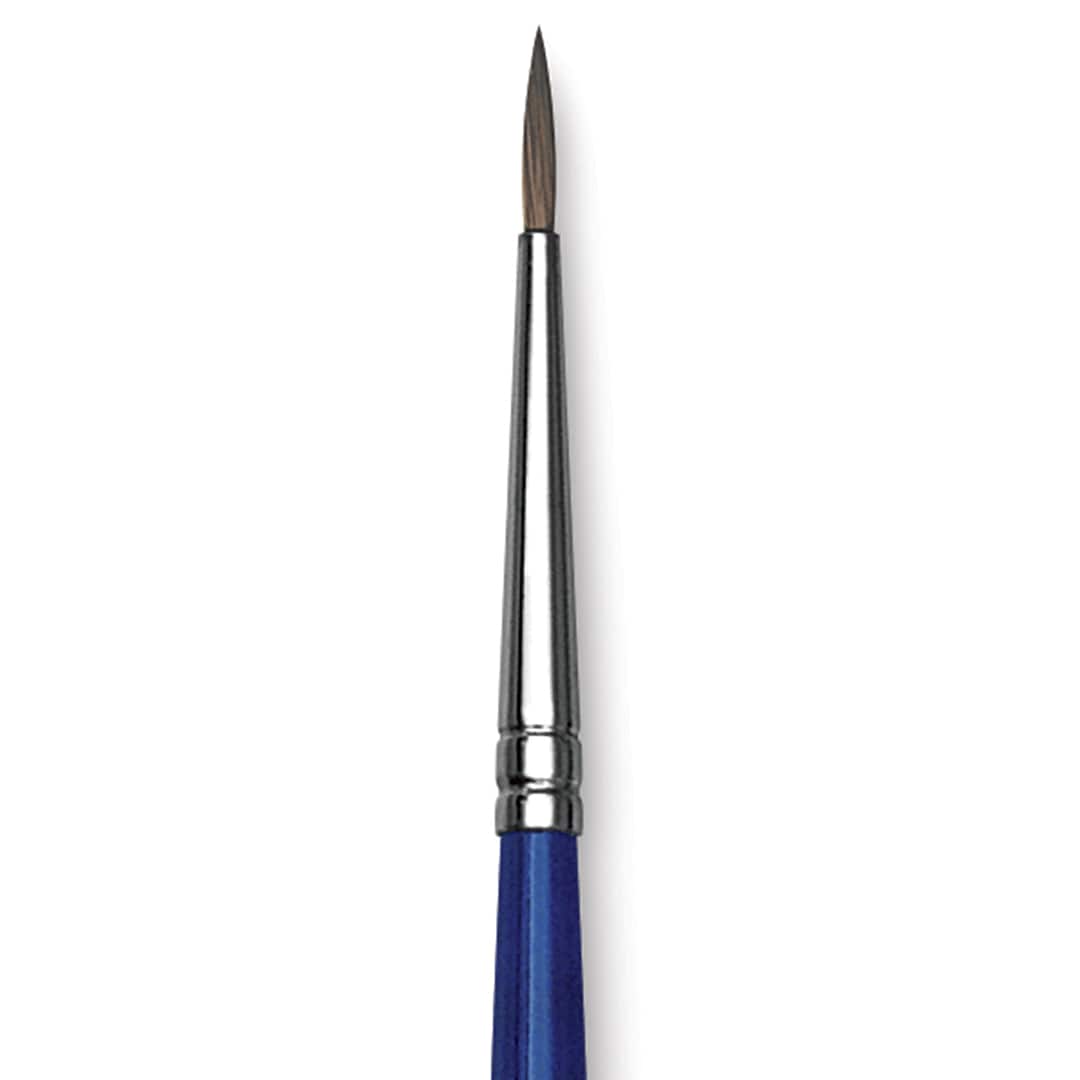 Open in modal - Blick Scholastic Red Sable Brush - Round, Long Handle, Size 1 close up