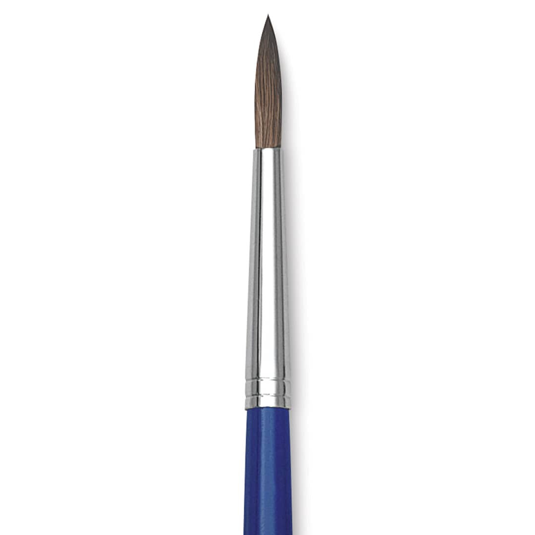Open in modal - Blick Scholastic Red Sable Brush - Round, Long Handle, Size 6 close up
