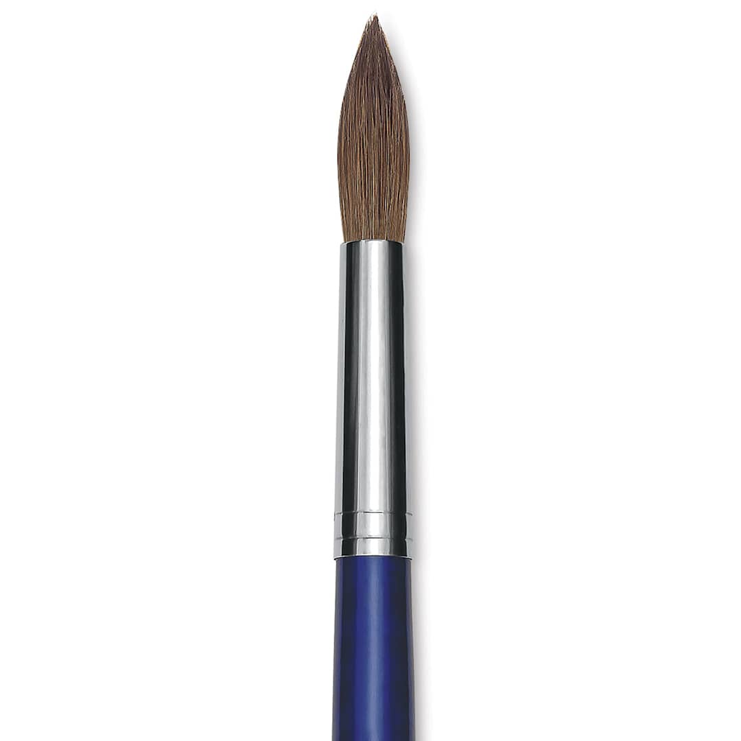 Open in modal - Blick Scholastic Red Sable Brush - Round, Long Handle, Size 14 close up