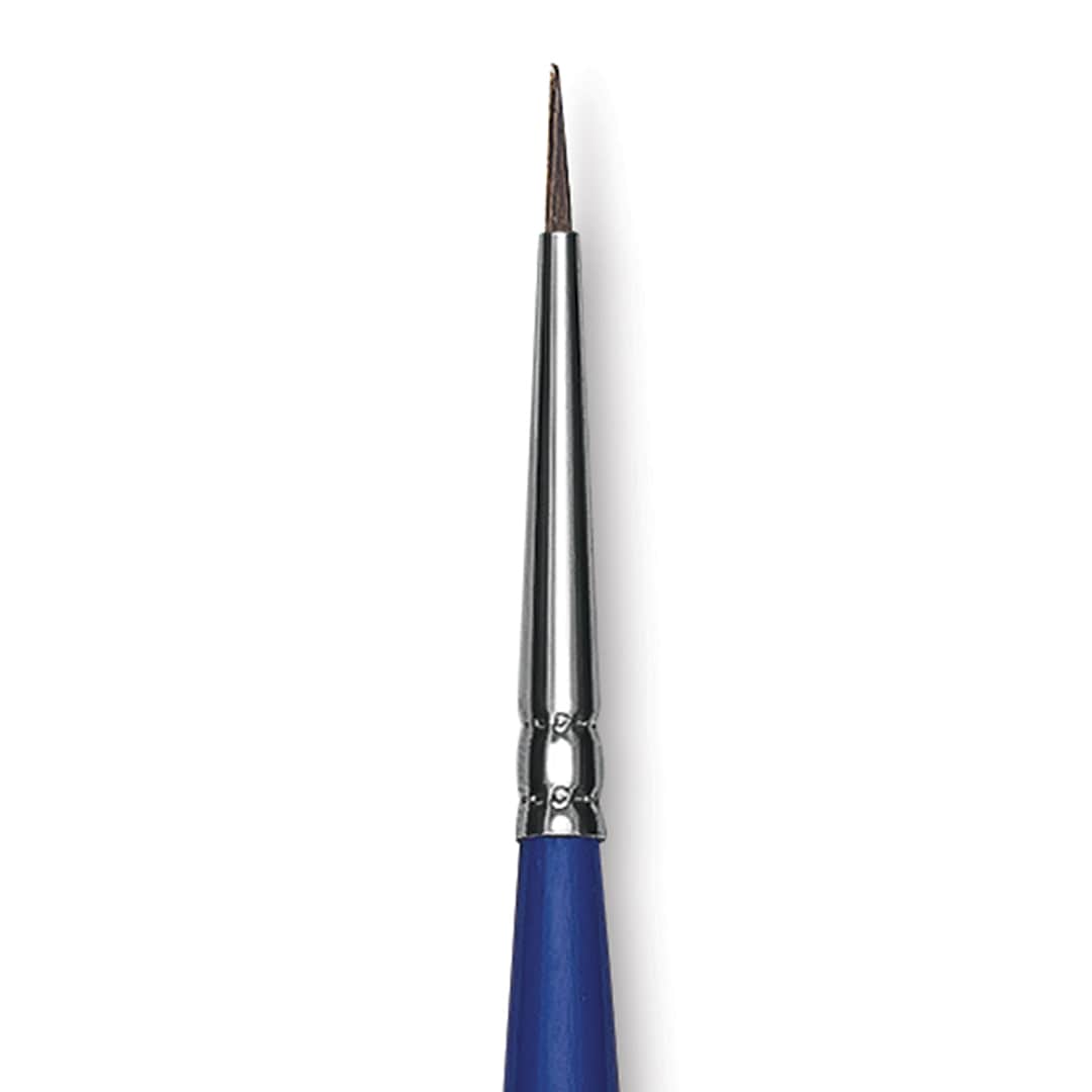 Open in modal - Blick Scholastic Red Sable Brush - Round, Long Handle, Size 2/0 close up