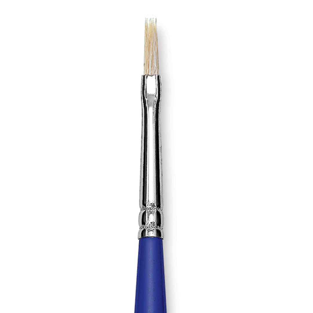 Open in modal - Blick Scholastic White Bristle Brush - Flat, Size 2 close up