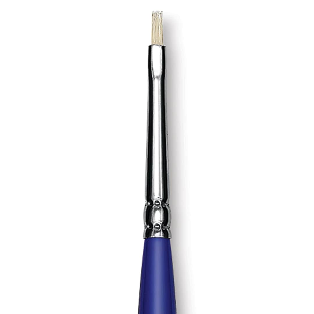 Open in modal - Blick Scholastic White Bristle Brush - Bright, Size 1 close up