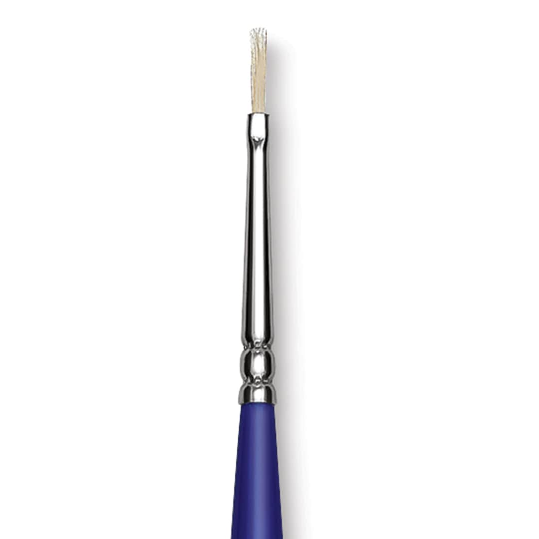 Open in modal - Blick Scholastic White Bristle Brush - Filbert, Size 0 close up