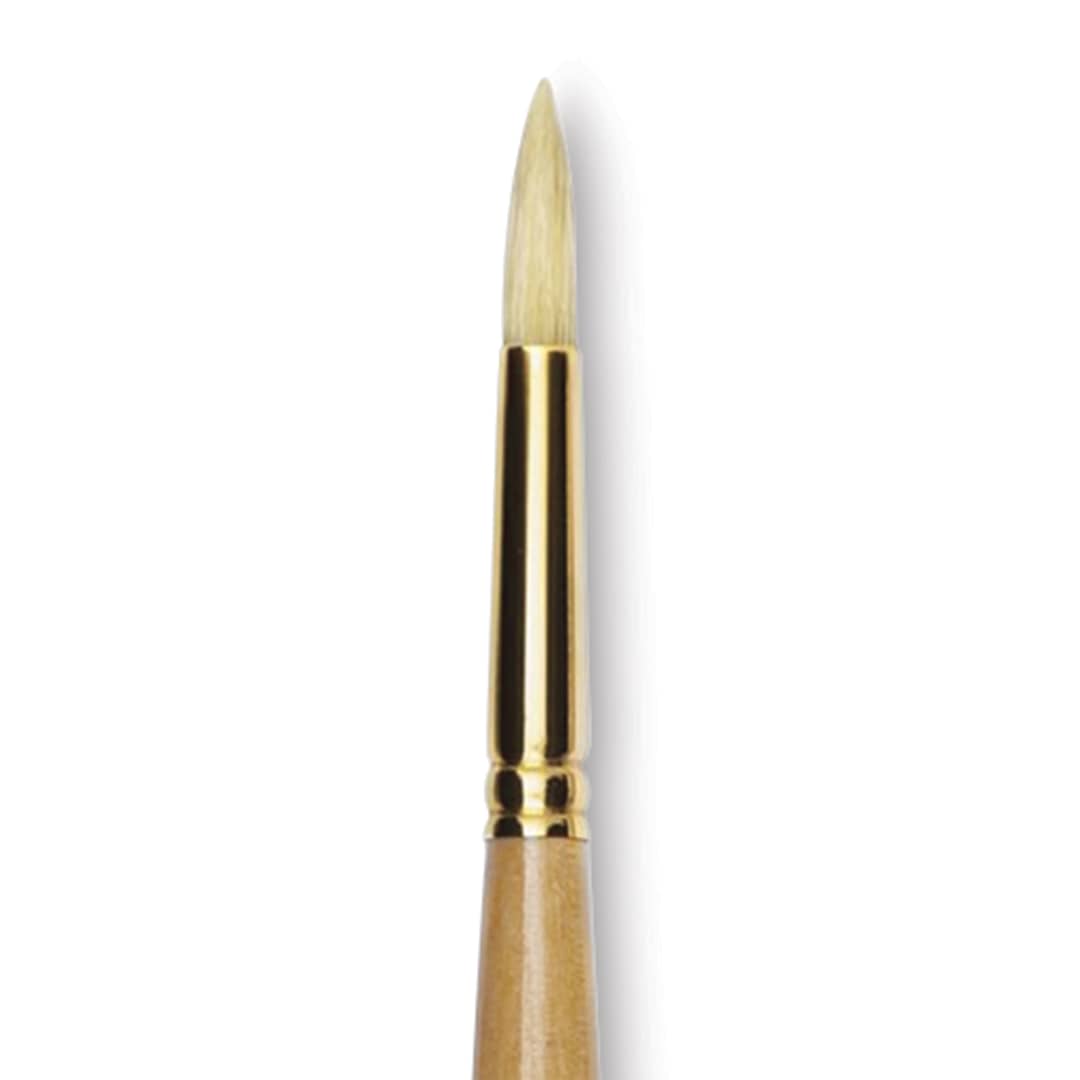 Open in modal - Raphaël D'Artigny Interlocked White Bristle Brush - Round, Long Handle, Size 14