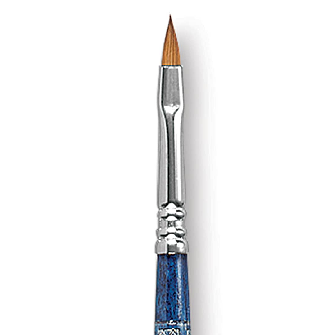 Open in modal - Escoda Optimo Kolinsky Sable Brush - Filbert, Long Handle, Size 4 close up