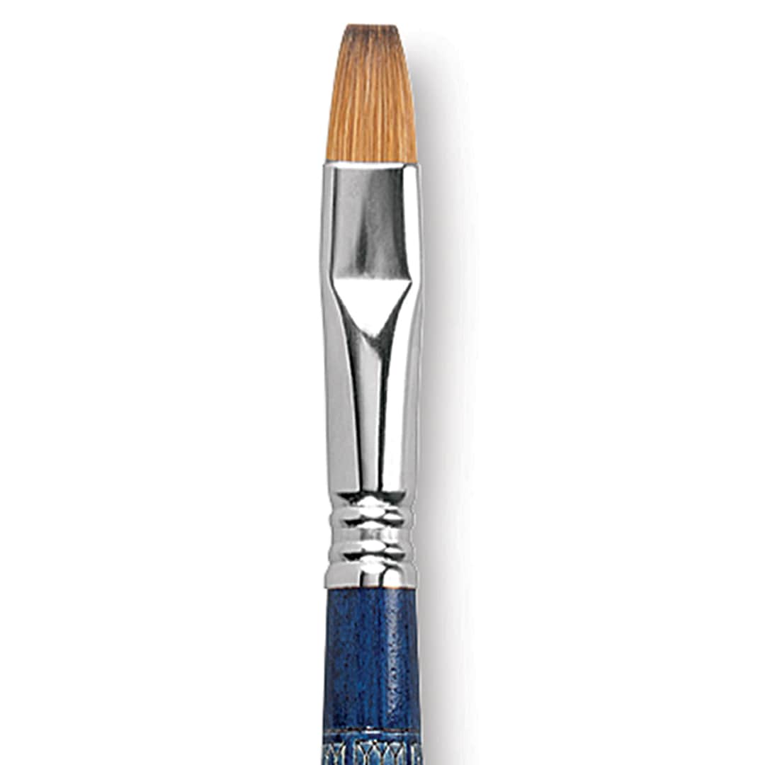 Open in modal - Escoda Optimo Kolinsky Sable Brush - Bright, Long Handle, Size 12 close up