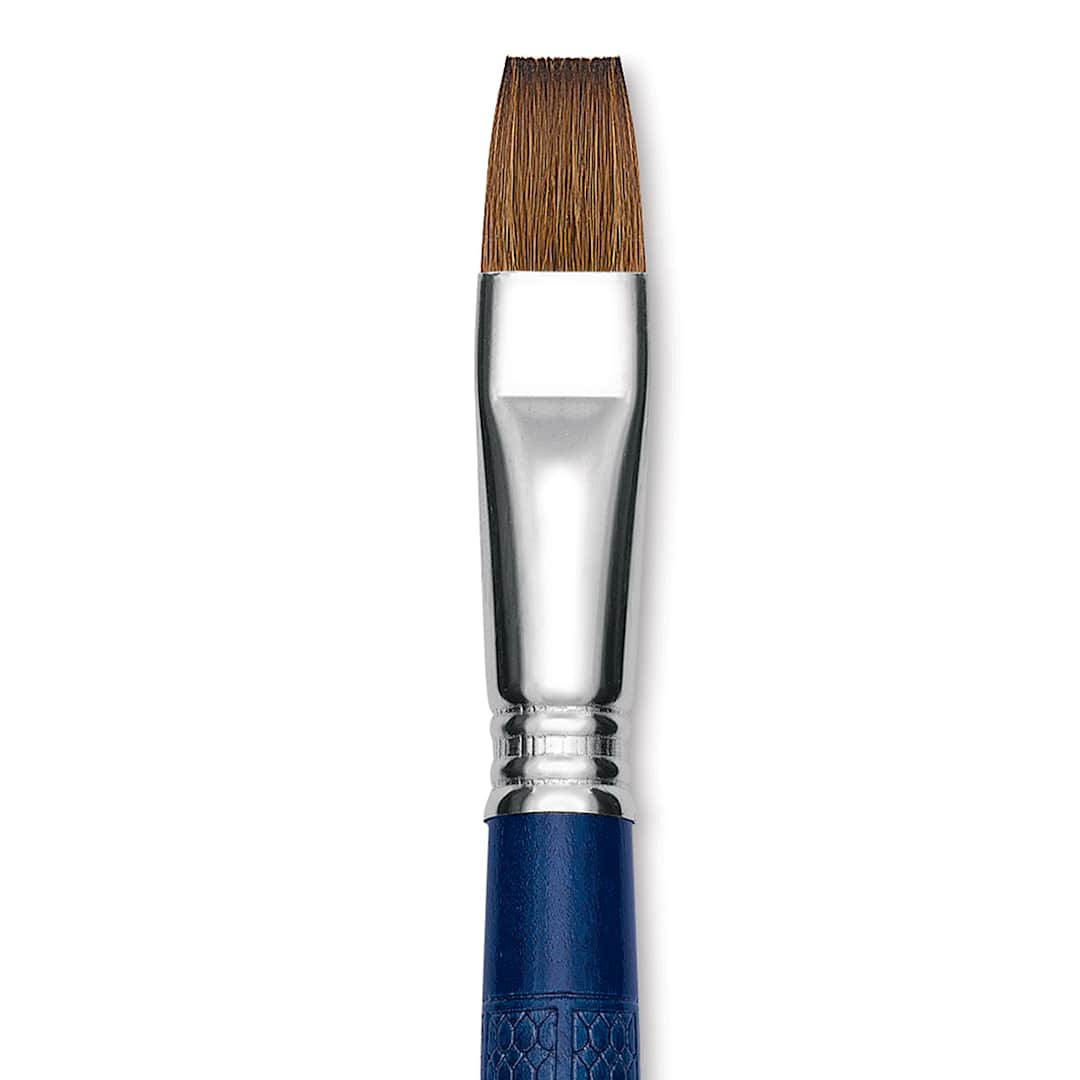 Open in modal - Escoda Optimo Kolinsky Sable Brush - Bright, Long Handle, Size 16 close up