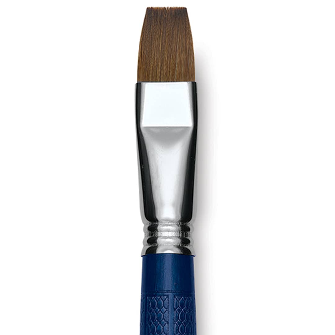 Open in modal - Escoda Optimo Kolinsky Sable Brush - Bright, Long Handle, Size 18 close up