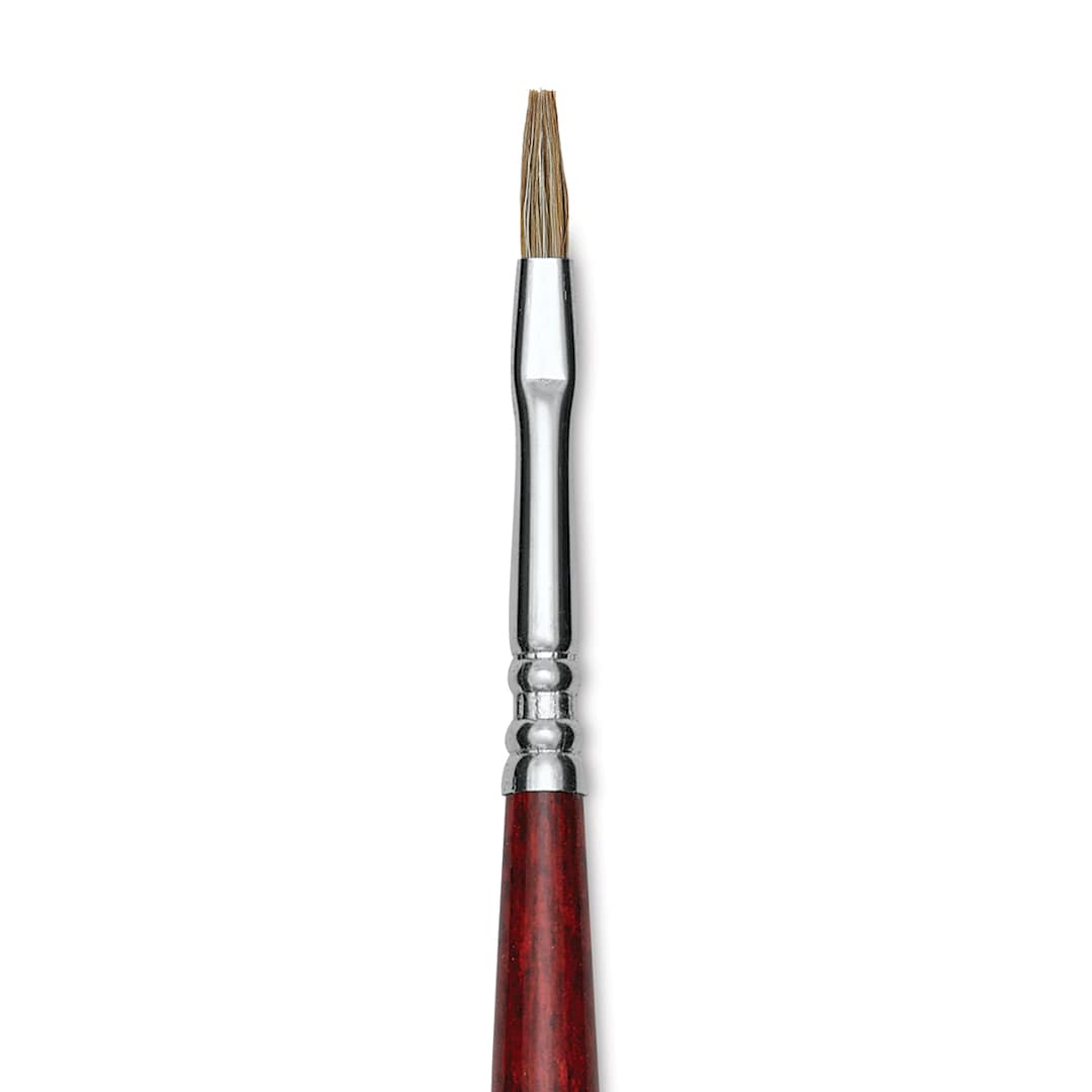 Open in modal - Escoda Bravo Light Ox Hair Brush - Flat, Long Handle, Size 2 close up