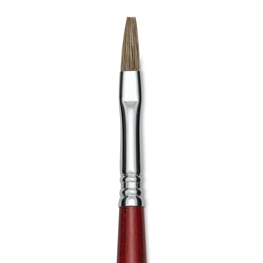 Open in modal - Escoda Bravo Light Ox Hair Brush - Flat, Long Handle, Size 6 close up